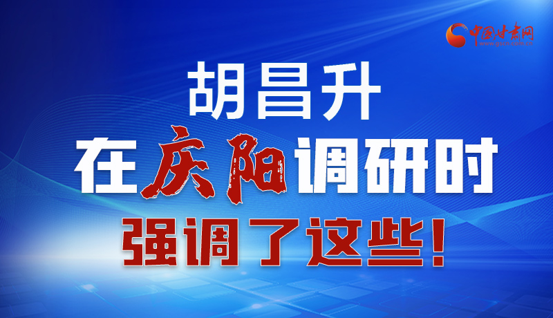 圖解|胡昌升在慶陽調(diào)研時強調(diào)了這些！