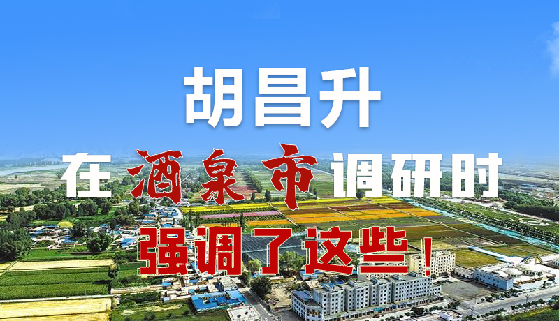 圖解|胡昌升在酒泉市調(diào)研時(shí)強(qiáng)調(diào)了這些！