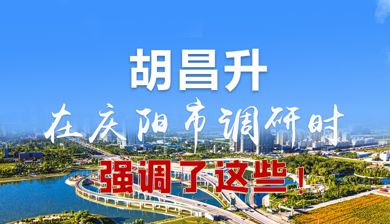 圖解|胡昌升在慶陽市調(diào)研時強(qiáng)調(diào)了這些！