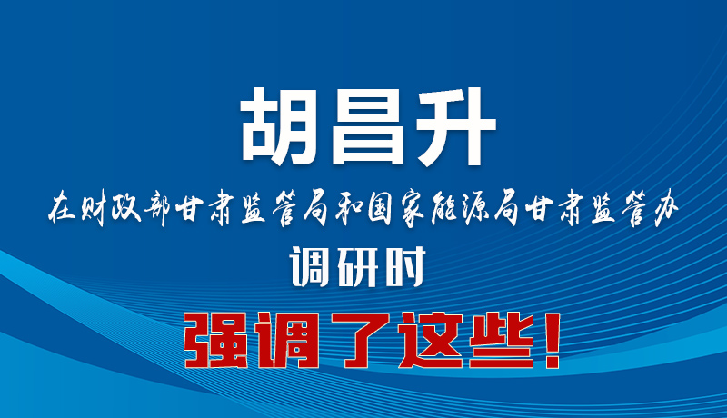 圖解|胡昌升在財(cái)政部甘肅監(jiān)管局和國家能源局甘肅監(jiān)管辦調(diào)研時(shí)強(qiáng)調(diào)了這些！