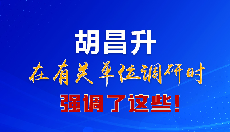 圖解|胡昌升在有關(guān)單位調(diào)研時強(qiáng)調(diào)了這些！