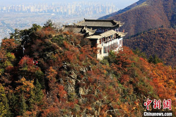 深秋，位于蘭州市榆中縣的興隆山，漫山遍野成五彩顏色。張?zhí)鞂?攝