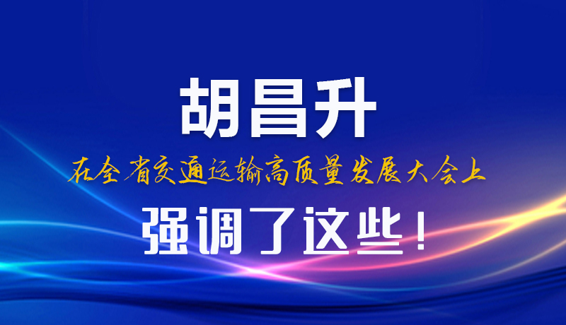 圖解|胡昌升在全省交通運輸高質量發(fā)展大會上強調了這些！