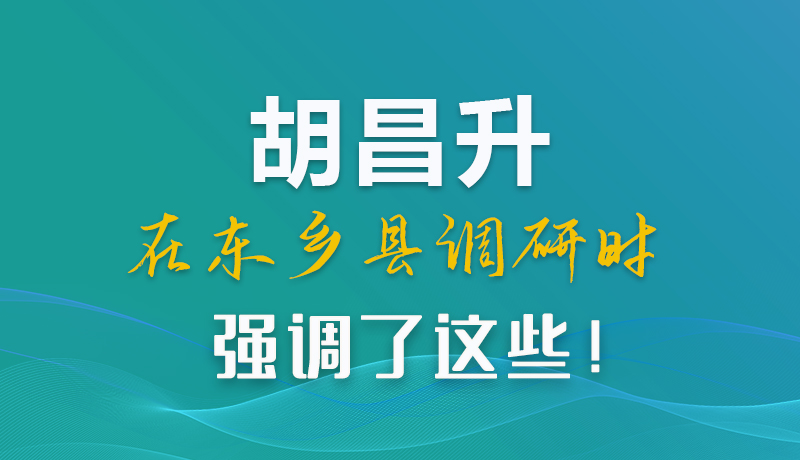 圖解|胡昌升在東鄉(xiāng)縣調(diào)研時強(qiáng)調(diào)了這些！